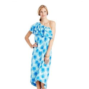 Vineyard Vines Electric Palm One Shoulder High-Low Maxi Dress- size 6- VGUC